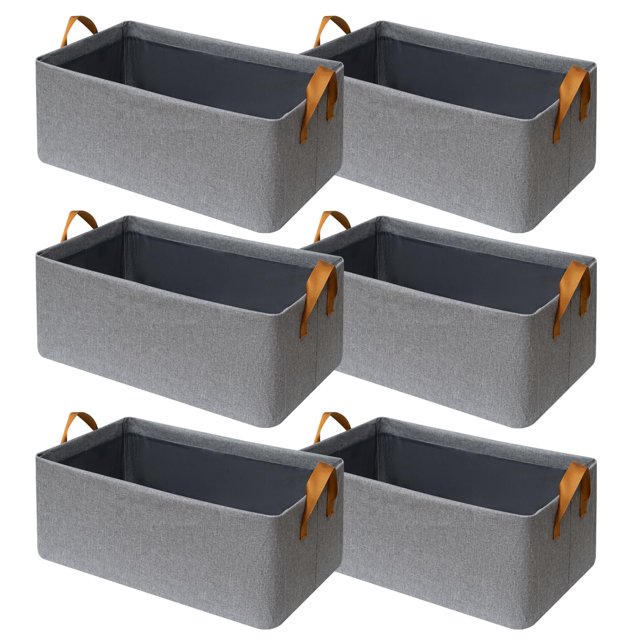 Paquete de 6 cubos de tela para armario SNWDN, color gris, 38 x 26 x 19 cm
