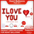thumbnail image 2 of Globos LHOAVWE en forma de corazón rojo «I LOVE YOU» para el Día de San Valentín, 2 of 6