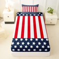 thumbnail image 3 of Manfei Stars Stripe Twin Sheets,Patriotic American Flag Bedding,Red Navy,3-Piece,1 Fitted Sheet and 1 Pillowcase, 3 of 6