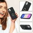 thumbnail image 3 of Allytech Finger Ring Wallet Case for iPhone 11 with Card Slots, PU Leather Minimalist Ring Stand Case Slim Protective Cover for Apple iPhone 11,Black, 3 of 8