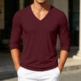thumbnail image 5 of Men's T-Shirts Solid Color V-Neck Mesh Long Sleeve Pullover Casual Daily Wear Breathable Lightweight Top Blouse For Outdoor Sports Home Activity, 5 of 9