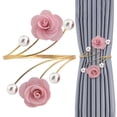 thumbnail image 2 of QIDESHIP Pink Curtain Rings with Red Roses and Pearls, Metal Party Balloon, a Curtain Ring, Curtain Tiebacks Red Rose with Pearls Curtain Holdbacks Decorative Gold Curtain Tiebacks Handmade, 2 of 9