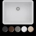 thumbnail image 1 of Lexicon Platinum LP-2318-M Medium Single Bowl Quartz Composite Kitchen Sink, Mocha, 1 of 1