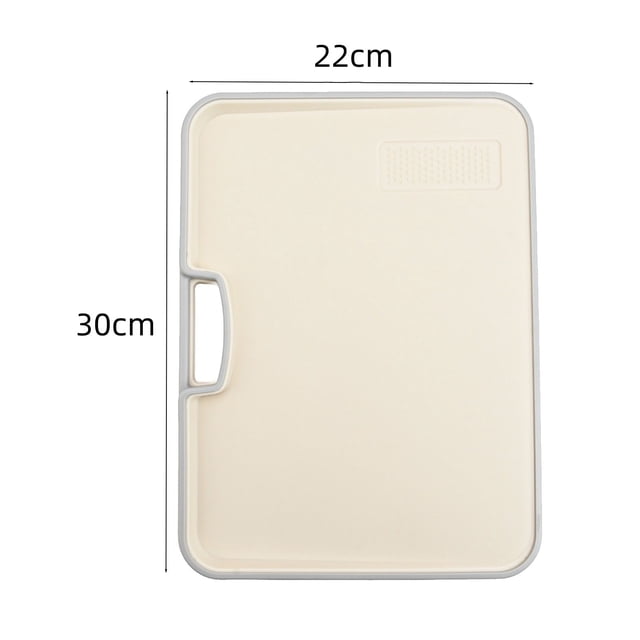Multifunctional Double-Sided Cutting Board Non-Slip Kitchen Chopping Board with Grinding Area,Beige PE/PP Material,Various Sizes for Fruits and Vegetables