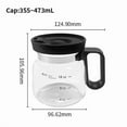 thumbnail image 3 of Coffee Pot Mug, 16oz Novelty Clear Glass Coffee Cup with Handle, Heatproof Large Capacity Clear Cup with Travel Lid & Straw for Hot Teas, Hot Chocolate, Office Desk Gift, 3 of 8