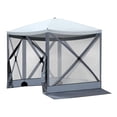 thumbnail image 2 of IVV Pop up Gazebo Tents - 10x10 FT Portable Pentagon Canopy Tent for Camping, Outdoor Patio Screen Tent Houses with Mesh Sidewalls and Carry Bag, Gray, 2 of 9