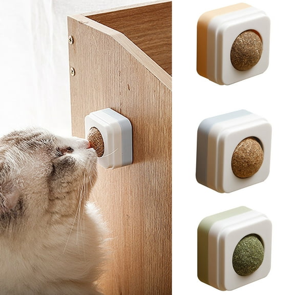 Yirtree Catnip Ball Bite-resistant Smooth Edge Easy Installation Rotating No Preservatives Emotional Comfort Entertaining Licking Kitten Mint Catnip Balls Puppy Supplies