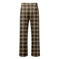 thumbnail image 6 of Men Pajama Pants Plaid Stretch Comfy Lounge Pants Drawstring Waist Sleep Bottoms with Pockets Halloween Christmas Loose Fit Pj Bottoms (8-Brown, XX-Large), 6 of 6