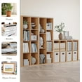 thumbnail image 3 of ANHDAH 4-Cube Bookcase & Storage Organizer, Thick Edges Bookshelf Multipurpose Display Shelves for Home Office, Natural Oak, 3 of 7