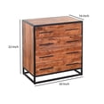 thumbnail image 2 of Handmade Dresser with Grain Details and 4 Drawers, Brown and Black, 2 of 6