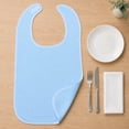 thumbnail image 5 of Light Blue Stain Resistant Adult Neck Guard Bib, 30X18 Inch Machine Washable Bib, Absorbent Meal Time Bib, Waterproof Terry Cloth Bib, Lightweight Breathable Cotton Material, Full, 5 of 7
