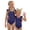 #A06-Navy, variant on Abcomgle Girls One Piece Swimsuits 10-12 Glitter Sequin Graphic One Piece Swimsuit for Girls Ruffled Stretchy Girls Swimwear