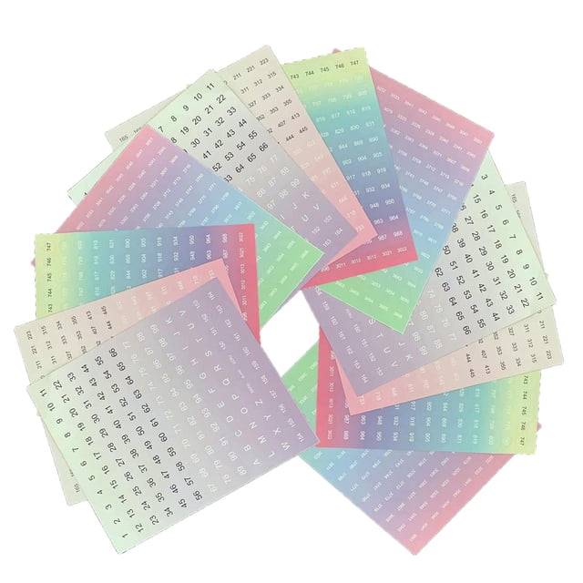 12 piezas de herramientas de pintura de diamantes, pegatinas de números de hilo de , pegatinas de números de hilo DMC Multicolor 1-99