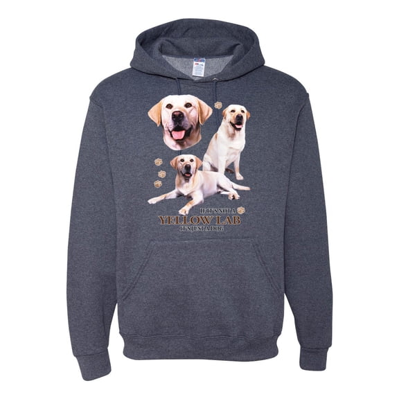 If It's Not a Yellow Lab It's Just a Dog Gift | Mens Dog Lover Hooded Sweatshirt Graphic Hoodie, Vintage Heather Navy, X-Large