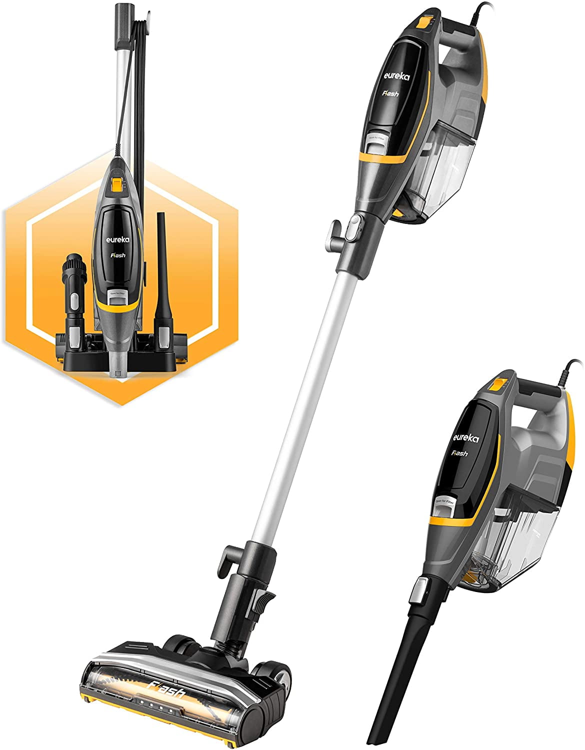 Eureka Flash Lightweight Stick Vacuum Cleaner,15KPa Powerful Suction, 2