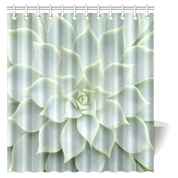 Mypop Succulent Cactus Decor Shower, Succulent Shower Curtain Hooks