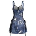 thumbnail image 7 of Celestial Sun and Moon Print Lace Up Mini Dress Summer Gothic Women's Square Neck Tank Top-Black9801-XXL, 7 of 7