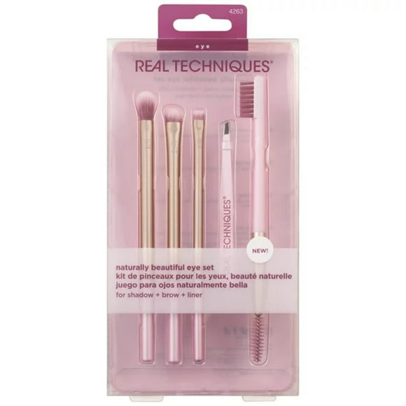 Real Techniques Kit de Pinceaux de Maquillage pour les Yeux Naturellement Beaux 5 Pcs