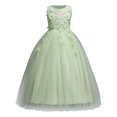 thumbnail image 4 of Glisme Big Girls Dress Solid Color Sleeveless Crew Neck Performance Formal Princess Dresses For Girls Size 9-10 Years, 4 of 6