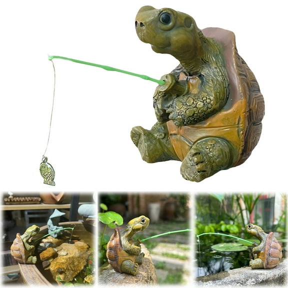 Decorative Garden Frog Figures, Garden Decoration Statue, Animals Ornament Garden Figure for Outdoor Use, Resin Statue Farm Balcony Living Room Office Decoration (Turtle)