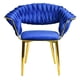 thumbnail image 2 of Set de 4 Sillas Comedor Tapizadas Terciopelo Tejidas Elegantes Azul Houzer, 2 of 5