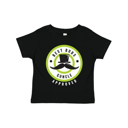 

Inktastic Best Buds Guncle Approved with Tophat and Mustache Gift Toddler Boy Girl T-Shirt