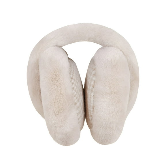 GJX Women Winter Ear Muffs, Folding Warm Earmuffs Girls Plush Ear Warmers, Outdoor Cold Resistant Ear Covers
