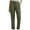 Army Green, variant on Aofany Cargo Pants for Women Elastic Waist Multi-pocket Straight Leg Pant Solid Color High Waist Workwear Pants