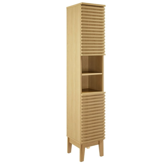 Vanity Storage Cabinet, Oak Brown, Wood, Hotel Bathroom, Modern Contemporary, HB37103