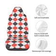 thumbnail image 4 of Goofa Red and black argyle Pattern Elastic Car Seat Cover - Stretchable Auto Seat Protector, Easy to Install and Clean for Cars, SUVs, Trucks, and Vans, 4 of 5