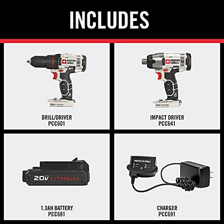 PORTER CABLE PCCK604LA 20V MAX LITHIUM 2 TOOL COMBO KIT Walmart
