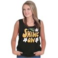 thumbnail image 4 of Groovy Positivity Shine On Flowers Tank Top Tee Shirt Women Brisco Brands S, 4 of 5