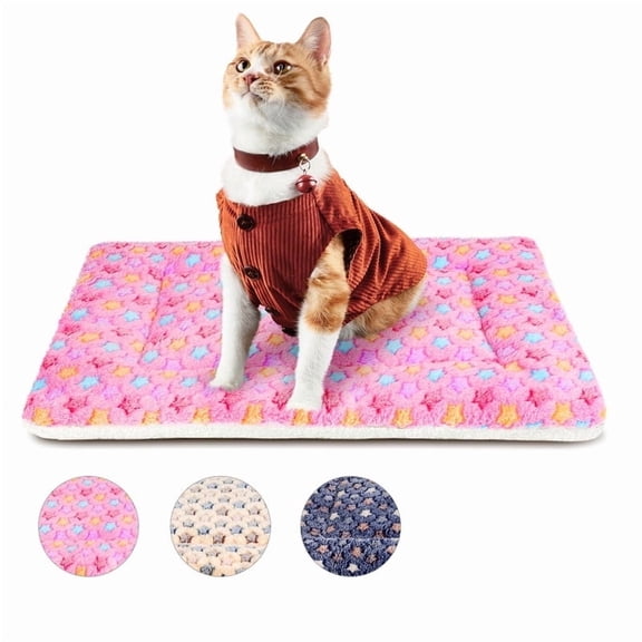 XIBUFE Washable Dog Crate Mat with Cute Star Pattern, Soft