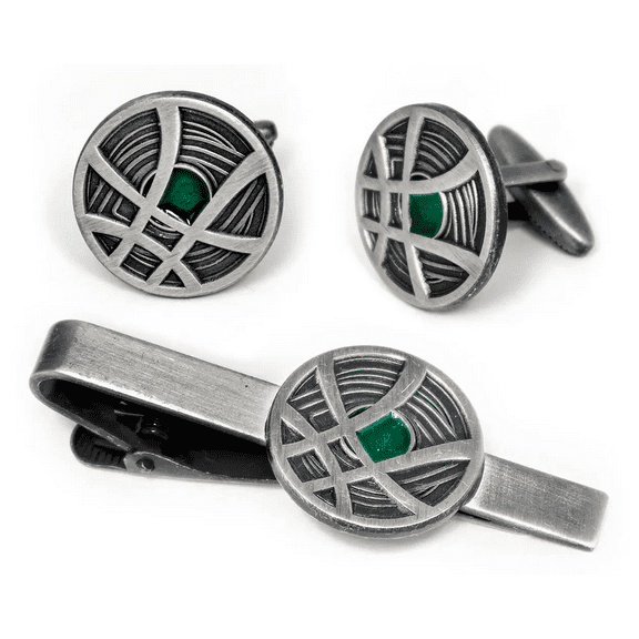 Doctor Strange Cufflinks, Eye of Agamotto Tie Clip, Groomsmen Jewelry, Men’s Wedding Gifts