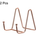 thumbnail image 3 of uxcell Plate Stand for Display, 2Pcs 3 Inch Iron Easel Plate Holder Display Stands Metal Decorative Plates for Picture Photo Book, Rose Gold, 3 of 5