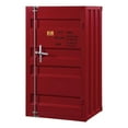 thumbnail image 1 of Bowery Hill Commode Rectangulaire Contemporaine en Métal avec 1 Porte, Rouge, 1 of 5