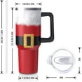 thumbnail image 2 of Christmas Gifts 40 Oz Tumbler with Handle and Straw, Red Xmas Santa Claus Stainless Steel Double Walled Vacuum Insulated Cup, Retro Holiday Gifts for Women Men, 2 of 6