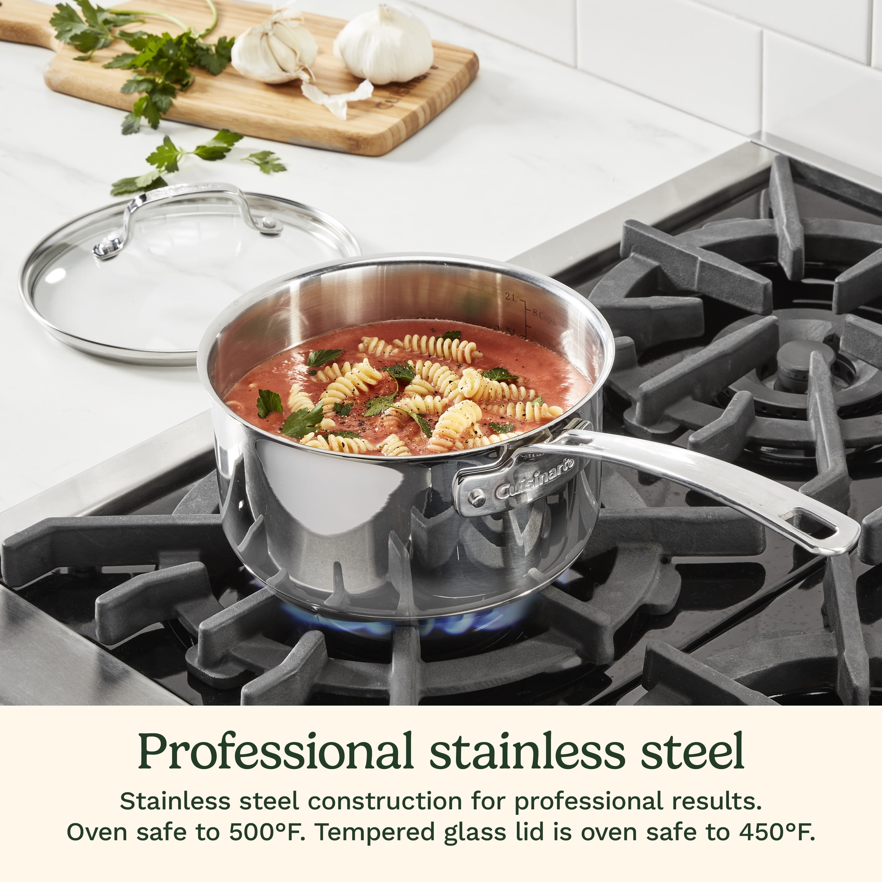 Cuisinart Advantage Pro Series 2.5 Qt Stainless Steel Saucepan with Tempered Glass Lid