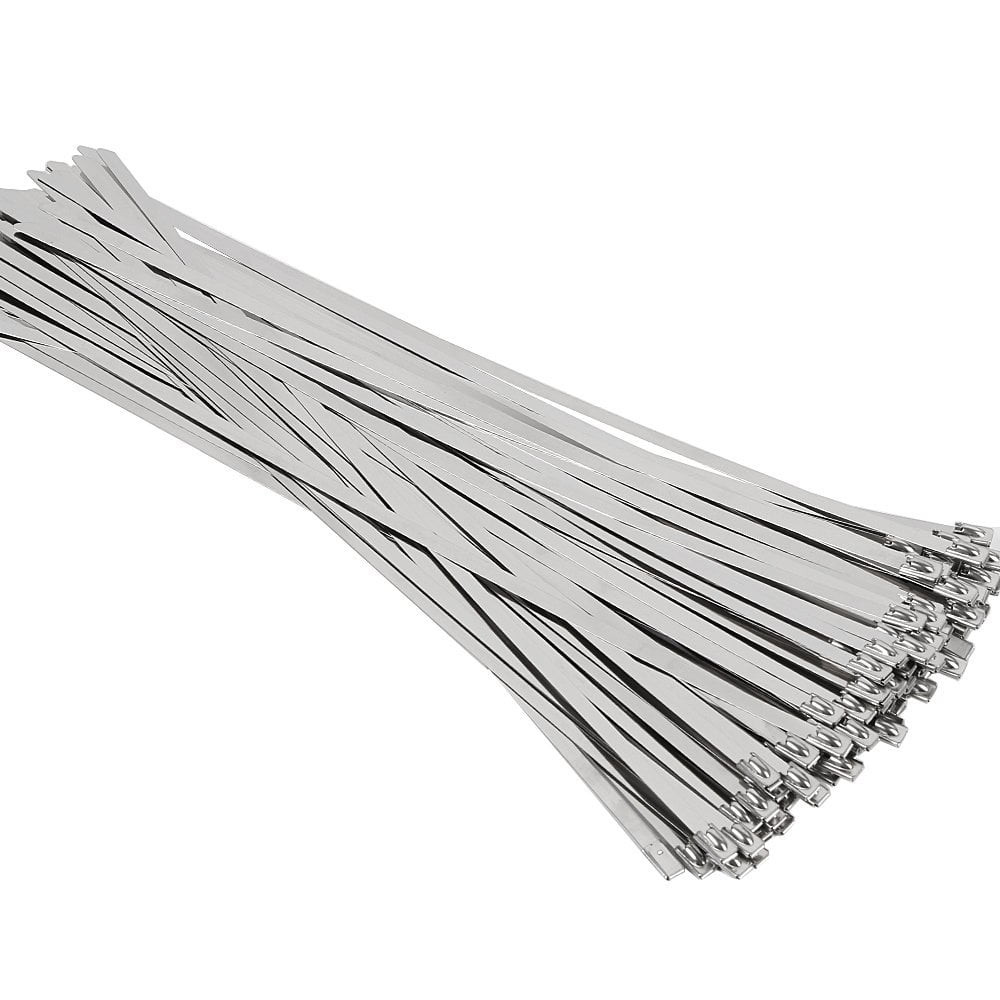 30 Pcs 12'' Stainless Strong  Steel Exhaust Wrap Coated Lock Wire Cable Zip Ties 