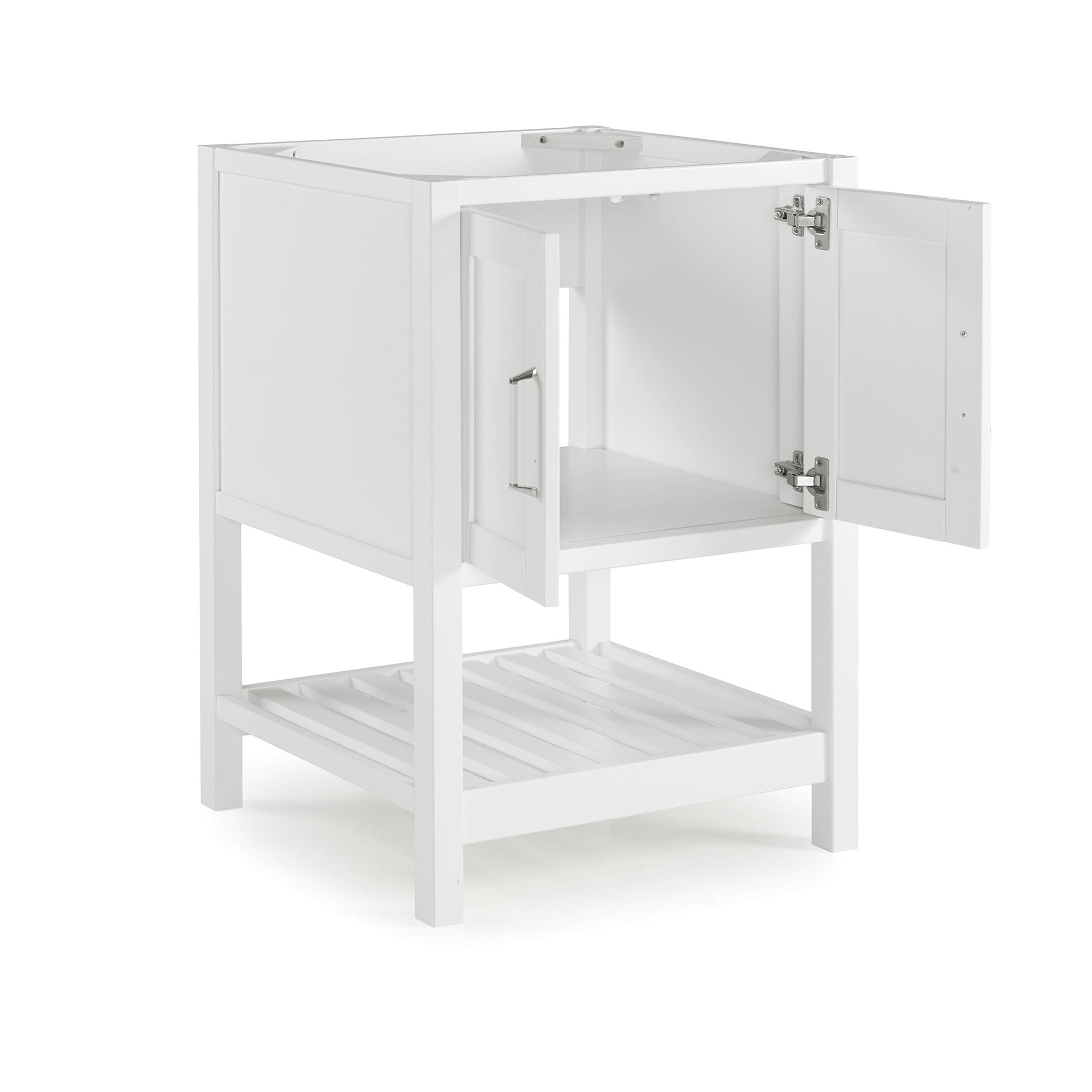 Alaterre Furniture 24in Wood Bathroom Vanity with Soft-Close Doors, White
