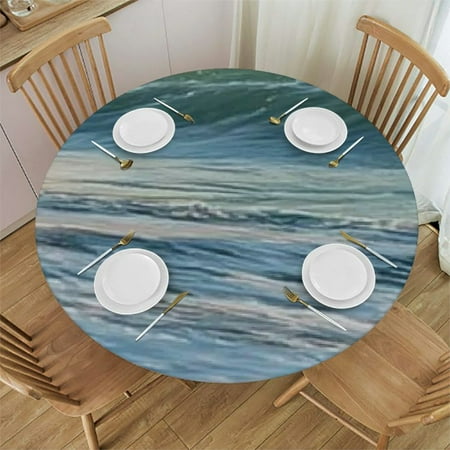 

SHERONV Bird Beach Ocean Round Tablecloth Stain-Resistant Washable 54 -58