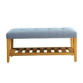 thumbnail image 4 of Hassch Wooden Shoe Bench Entryway 4-Tiers Bench with Upholstered Cushion, Blue, 4 of 5