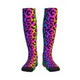 thumbnail image 3 of Compression Socks for Women and Men - Rainbow leopard bright Compression Socks Circulation for Workout, 3 of 8