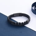 thumbnail image 5 of Women Men Braided Leather and Beaded Double Layer Bangle Funeral Urn Bracelet for Ashes Holder Cremation Jewelry for Ashes of Loved One, 5 of 7