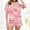 Pink, variant on Uaswgudfs Women's Valentine's Day Pajama Set - Short Sleeve & Shorts Loungewear with Cute Heart Print, Collar & Pocket, Comfortable Printed Sleepwear Outfit for Women