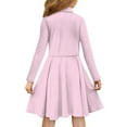 thumbnail image 3 of DISNIMO Corgi Dress for Girls Daisy Dresses for Kids Long Sleeve Collared Dress Kids Casual Midi Dress Girls Size 11/12 Fall Dress with Collar for Girls Button Up Dress Skater Dress Kids Clothing, 3 of 7