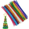 thumbnail image 2 of 100Pcs Glitter Pipe Cleaners Sparkle Chenille Tinsel Stems Pipe Cleaners Metallic Fuzzy Pipe Cleaners Craft Supplies for DIY Art Craft Making, Halloween or Christmas Decorative Accessories, 2 of 5