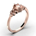 thumbnail image 3 of Gorgeous Boho & hippie 2.00 Carat Oval Cut Vintage Look Morganite And Diamond Moissanite Engagement Ring Set, Wedding Ring in 925 Sterling Silver With 18k Rose Gold Plating Gift For Her, Promise Ring, 3 of 3