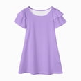 thumbnail image 6 of HCNTES Girls Casual Dresses Adorable Short Sleeve Solid Color Dress for Daily Wear, 6 of 7