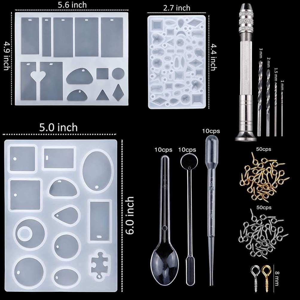 Silicone Molds For Jewelry Crafting, Reusable Molds With Assorted Designs, Essential Tools For Earring Making, Smooth Surfaces Ensure Easy Demolding, Kit For Creative And